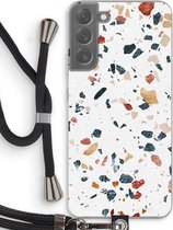 Case Company® - Hoesje met koord geschikt voor Samsung Galaxy S22 Plus hoesje met Koord - Terrazzo N°4 - Telefoonhoesje met Zwart Koord - Bescherming aan alle Kanten en Over de Schermrand