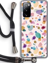 Case Company® - Hoesje met koord geschikt voor Samsung Galaxy S20 FE / S20 FE 5G hoesje met Koord - Terrazzo Memphis - Telefoonhoesje met Zwart Koord - Bescherming aan alle Kanten en Over de Schermrand