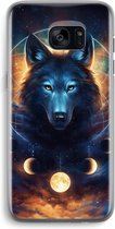 Case Company® - Hoesje geschikt voor Samsung Galaxy S7 Edge hoesje - Wolf Dreamcatcher - Soft Cover Telefoonhoesje - Bescherming aan alle Kanten en Schermrand