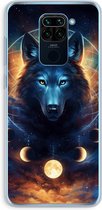 Case Company® - Hoesje geschikt voor Xiaomi Redmi Note 9 hoesje - Wolf Dreamcatcher - Soft Cover Telefoonhoesje - Bescherming aan alle Kanten en Schermrand