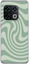 Case Company® - Hoesje geschikt voor OnePlus 10 Pro hoesje - Swirl Groen - Soft Cover Telefoonhoesje - Bescherming aan alle Kanten en Schermrand