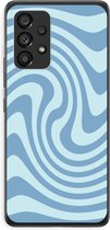 Case Company® - Hoesje geschikt voor Samsung Galaxy A53 5G hoesje - Swirl Blauw - Soft Cover Telefoonhoesje - Bescherming aan alle Kanten en Schermrand