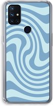 Case Company® - Hoesje geschikt voor OnePlus Nord N10 5G hoesje - Swirl Blauw - Soft Cover Telefoonhoesje - Bescherming aan alle Kanten en Schermrand