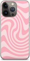 Case Company® - Hoesje geschikt voor iPhone 13 Pro hoesje - Swirl Roos - Soft Cover Telefoonhoesje - Bescherming aan alle Kanten en Schermrand