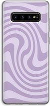 Case Company® - Hoesje geschikt voor Samsung Galaxy S10 Plus hoesje - Swirl Paars - Soft Cover Telefoonhoesje - Bescherming aan alle Kanten en Schermrand