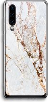 Case Company® - Hoesje geschikt voor Huawei P30 hoesje - Goud marmer - Soft Cover Telefoonhoesje - Bescherming aan alle Kanten en Schermrand