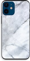 Case Company® - Hoesje geschikt voor iPhone 12 mini hoesje - Witte marmer - Biologisch Afbreekbaar Telefoonhoesje - Bescherming alle Kanten en Schermrand