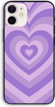 Case Company® - Hoesje geschikt voor iPhone 12 hoesje - Hart Paars - Biologisch Afbreekbaar Telefoonhoesje - Bescherming alle Kanten en Schermrand
