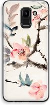 Case Company® - Hoesje geschikt voor Samsung Galaxy J6 (2018) hoesje - Japanse bloemen - Soft Cover Telefoonhoesje - Bescherming aan alle Kanten en Schermrand