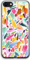 Case Company® - Hoesje geschikt voor iPhone 8 hoesje - Watercolor Brushstrokes - Soft Cover Telefoonhoesje - Bescherming aan alle Kanten en Schermrand