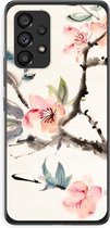 Case Company® - Hoesje geschikt voor Samsung Galaxy A53 5G hoesje - Japanse bloemen - Soft Cover Telefoonhoesje - Bescherming aan alle Kanten en Schermrand