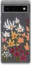 Case Company® - Hoesje geschikt voor Google Pixel 6 hoesje - Painted wildflowers - Soft Cover Telefoonhoesje - Bescherming aan alle Kanten en Schermrand