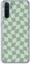 Case Company® - Hoesje geschikt voor Oppo A91 hoesje - Grid Groen - Soft Cover Telefoonhoesje - Bescherming aan alle Kanten en Schermrand