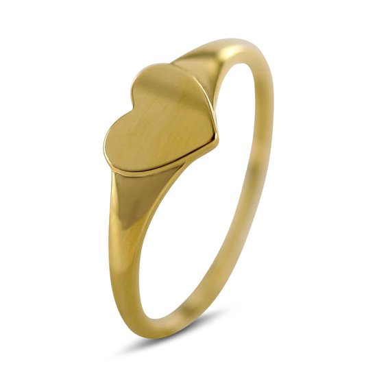New Bling Gouden Ring - Dames - Hartje - 6 7 - 1,1 Breed - 14 Karaat - Goud