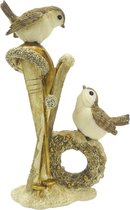 Clayre & Eef Figurine Oiseau 18 cm Couleur or Polyrésine Accessoires de maison