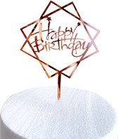 Happy Birthday TaartTopper Rose Goud TaartDecoratie Cake Topper Taart Topper Decoratie Verjaardag Versiering – 1 Stuk