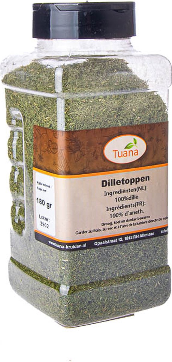 Goedkoopste Tuana Kruiden - Dilletoppen - Strooibus 150 Gram - Kruiden Zonder Zout - GP0061