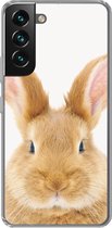 Telefoonhoesje Geschikt voor Samsung Galaxy S22 hoesje - Kinderen - Konijn - Kind - Meisjes - Jongens - Siliconen Telefoonhoesje