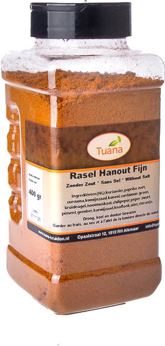 Goedkoopste Tuana Kruiden - Ras El Hanout Kruiden Fijn - Strooibus 400 Gram - Kruiden Zonder Zout - GP0228