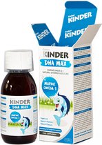 KINDER Omega 3 DHA MAX siroop 125ml - vis olie, natuurljike vitamine A, vitamine D3, vitamine E, vitamine K2