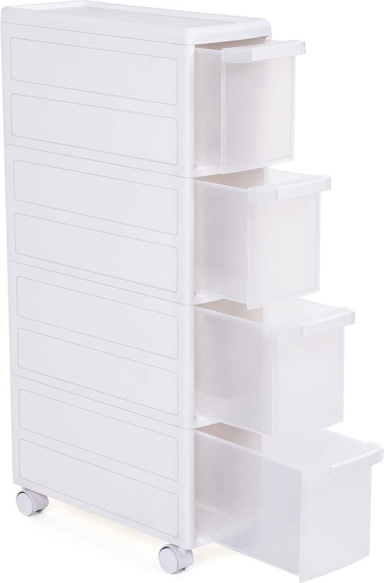 Armoire de rangement en plastique à quatres tiroirs, armoires de