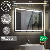 Miroir - Miroir avec éclairage - Miroir de salle de bain - LED - Koper et sans plomb - 90 x 60 cm - Glas