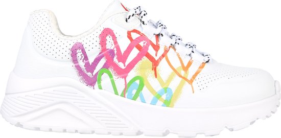 Skechers Uno Lite - Love Brights Meisjes Sneakers - Wit/Multicolour - Maat 28