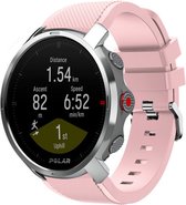 Strap-it Twill silicone horlogeband - geschikt voor Polar Vantage M / M2 / V3 / Grit X / Grit X(2) Pro - roze