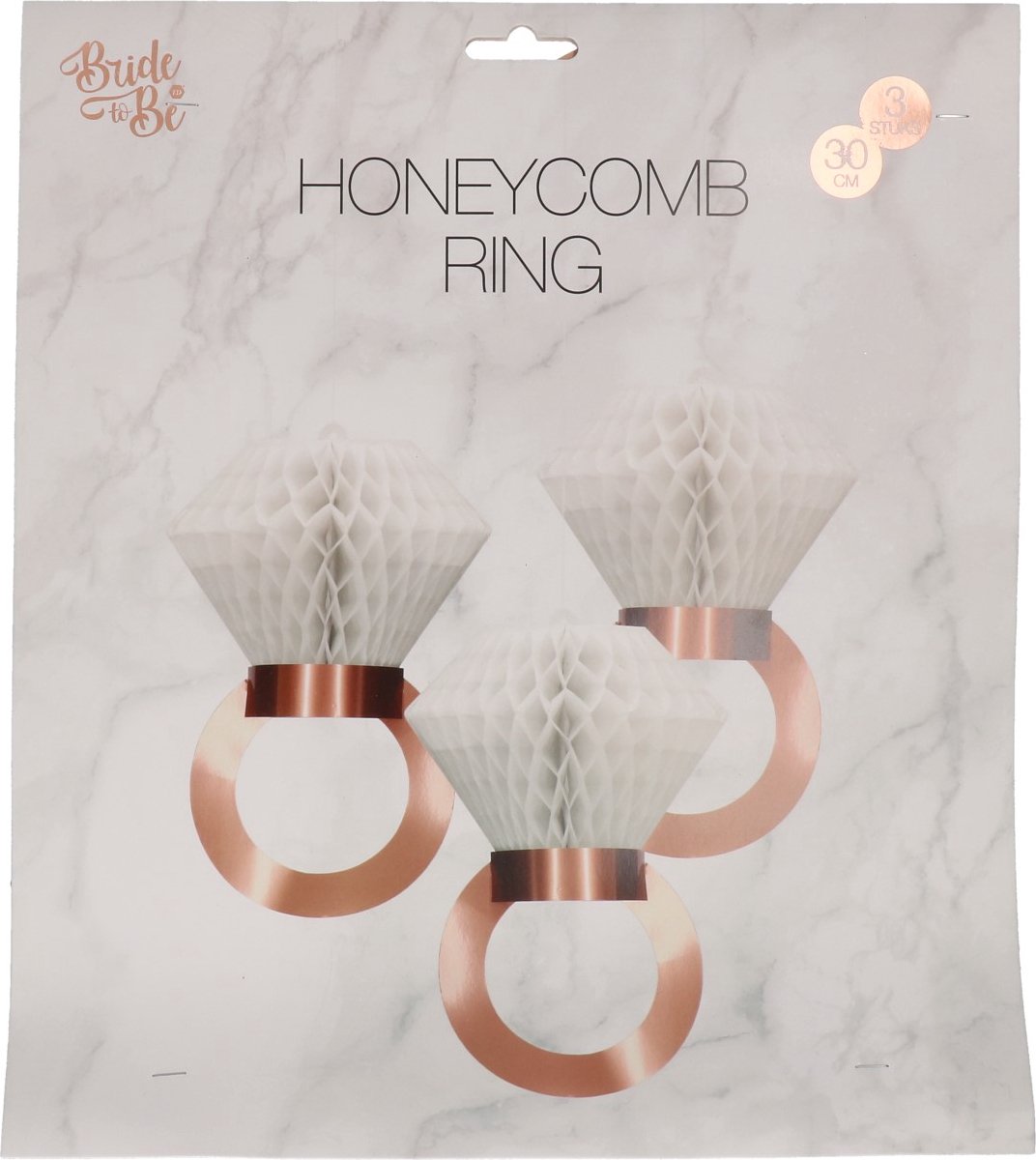 Honeycomb ring rosé goud