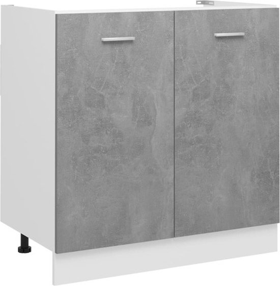 Wastafelonderkast 80x46x81,5 cm (betongrijs)