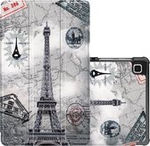 Hoesje Geschikt voor Samsung Galaxy Tab S6 Lite Hoesje Case Hard Cover Hoes Book Case - Eiffeltoren