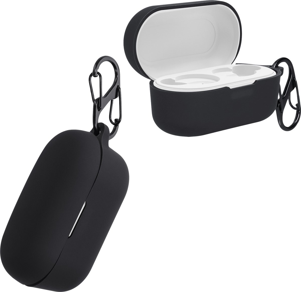 kwmobile cover voor oordopjes case - geschikt voor Yamaha TW-E3B - Trendy beschermhoes draadloze oordopjes in zwart