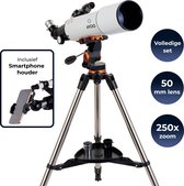 Bol.com AYOO® Telescoop - Sterrenkijker - 250X Zoom - Volledige set - Smartphone Houder - Verstelbaar Statief - Draagtas - 80/500mm aanbieding