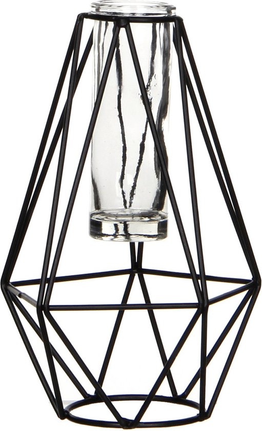 Vase en fil d'acier avec diamant - taille M - 17 cm
