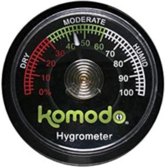 hygrometer Terrarium 12 x 9 x 2 cm zwart