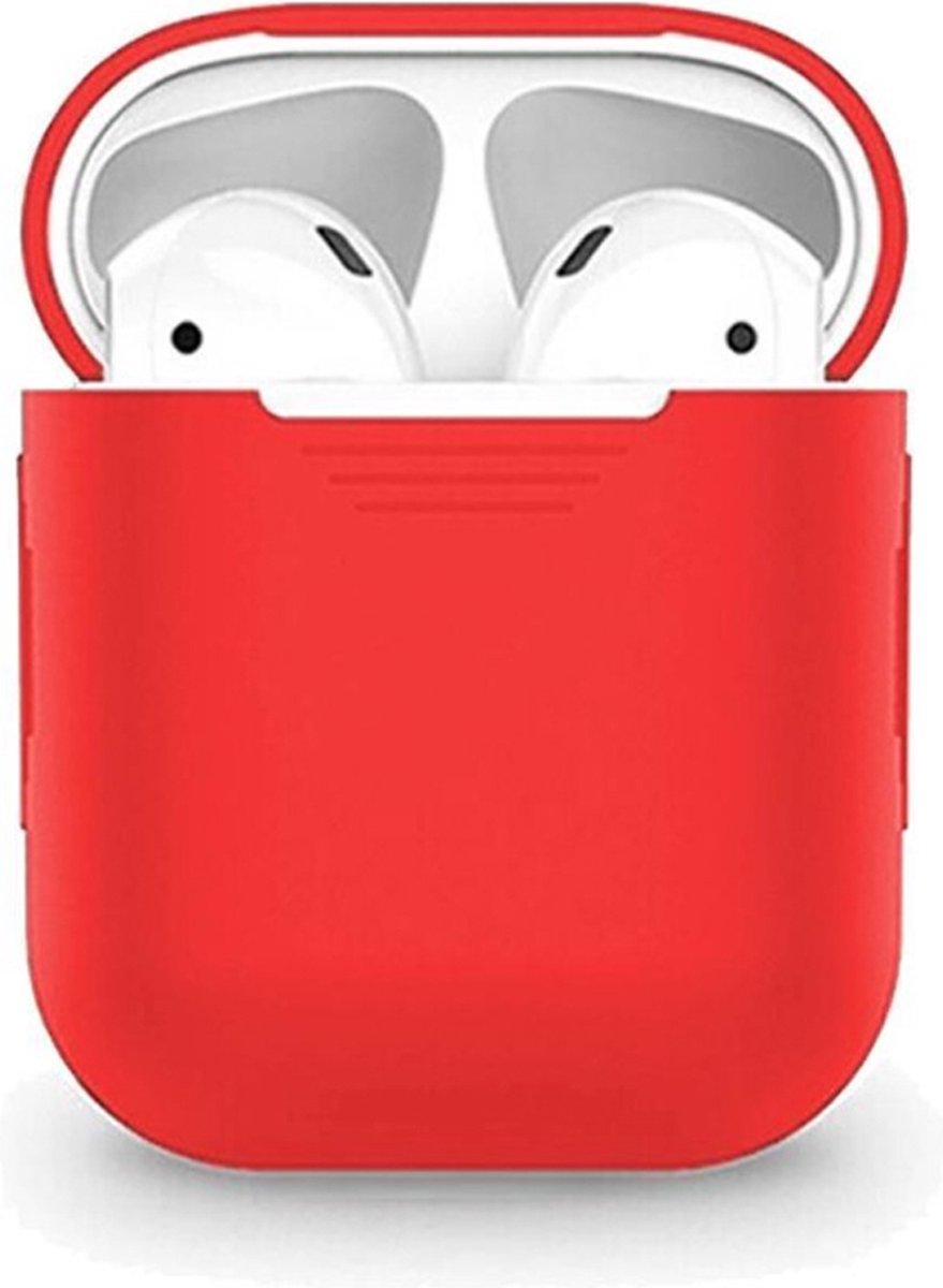 Smartphonica AirPods 1/2 siliconen hoesje - Rood