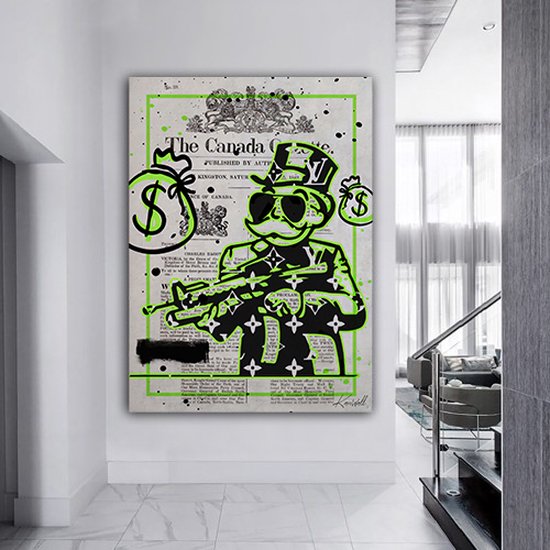 Luxe Canvas Schilderij Monopoly LV | 40x60 | Woonkamer | Slaapkamer | Kantoor | Muziek | Design | Art | Modern | ** 4CM DIK! 3D EFFECT**