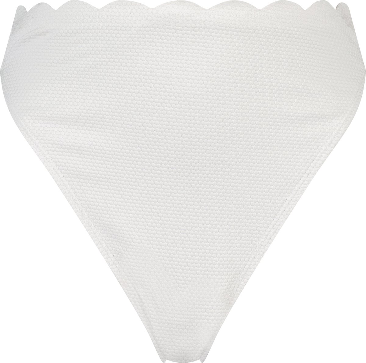 Hunkemöller Dames Badmode High leg High waisted bikinibroekje Scallop - Wit