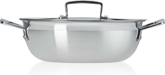 Le Creuset - Braadpan - Casserole - Chefpan - 3Ply - Stainless - Met anti-aanbaklaag 24cm