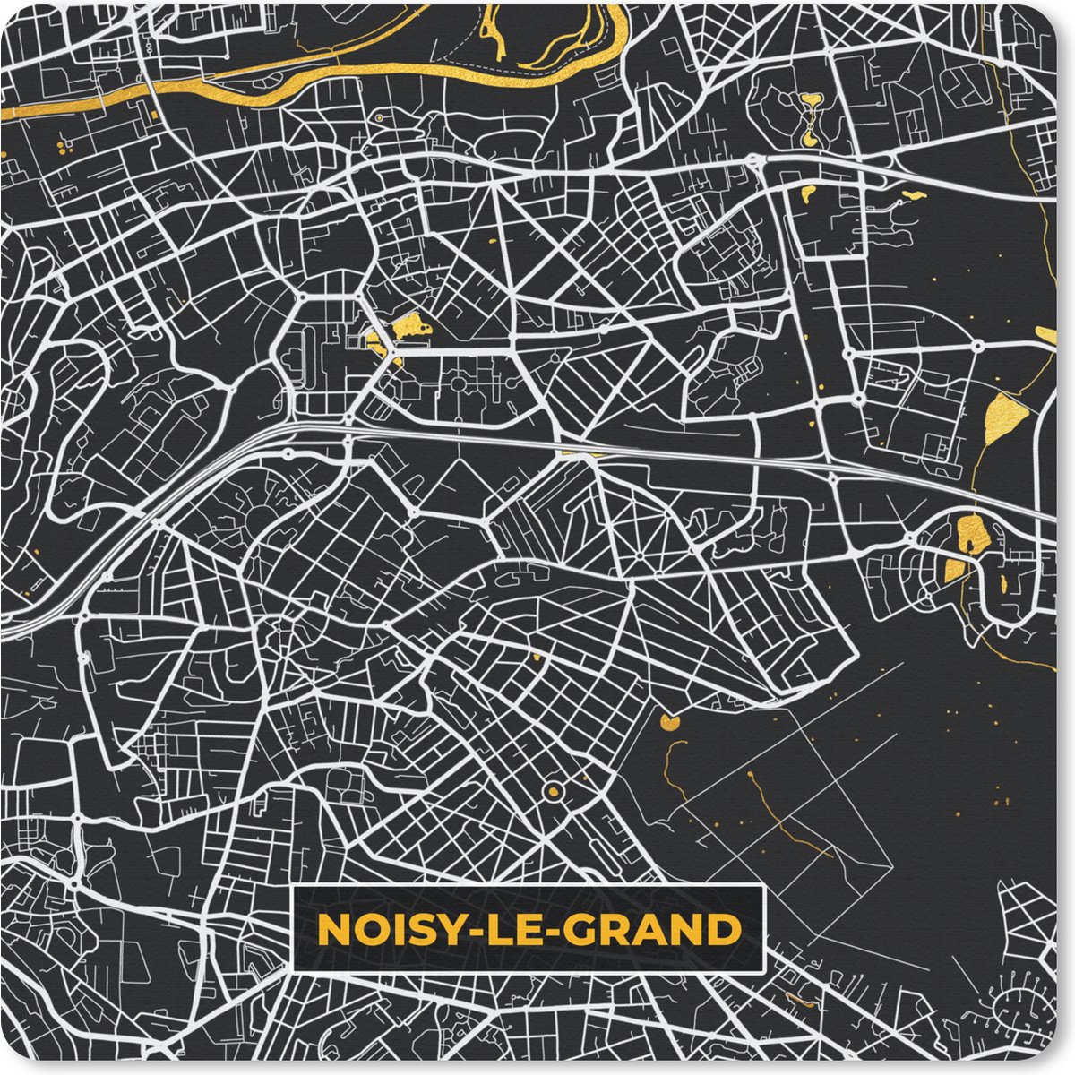 Muismat 30x30 cm - Mousepad Kaart – Stadskaart – Noisy-le-Grand - Plattegrond – Frankrijk - Muismatten - Stadskaart