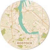 Muismat - Mousepad - Rond - Kaart - Rostock - Plattegrond - Vintage - Stadskaart - 30x30 cm - Ronde muismat