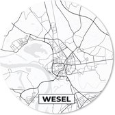 Muismat - Mousepad - Rond - Stadskaart - Plattegrond - Wesel - Kaart - 20x20 cm - Ronde muismat