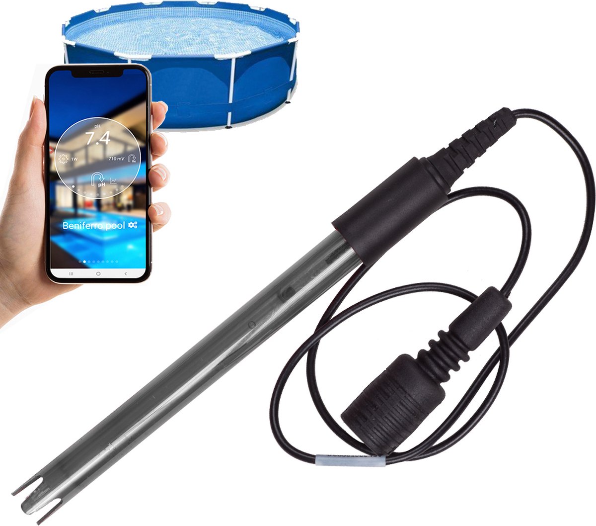 Zwembad Chloor ZOUT Meting Sonde (Zoutelectrolyse) Automatiseer uw Zwembad Onderhoud...