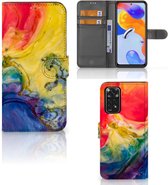 GSM Hoesje Xiaomi Redmi Note 11 Pro 5G/4G Wallet Book Case Watercolor Dark