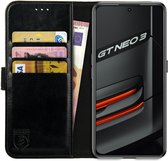 Rosso Element Book Case Wallet Hoesje Geschikt voor Realme GT Neo 3 | Portemonnee | 3 Pasjes | Magneetsluiting | Stand Functie | Zwart