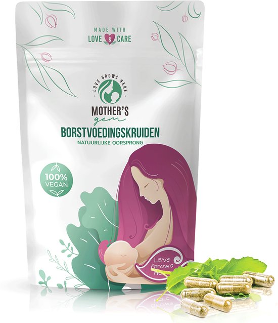 Mother's Gem borstvoedingskruiden met fenegriek - 33% meer inhoud per capsule dan Boezemvriendjes - Kruiden borstvoeding lactatie in capsules - Goed voor de melkproductie - Veganistisch - 45 stuks - 600 mg