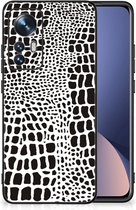 Smartphone Hoesje Xiaomi 12 | 12X Beschermhoesje met Zwarte rand Slangenprint
