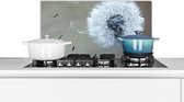 Spatscherm Keuken - Kookplaat Achterwand - Spatwand Fornuis - 60x30 cm - Paardenbloem - Bloem - Plant - Aluminium - Wanddecoratie - Muurbeschermer - Hittebestendig