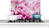 Spatscherm Keuken - Kookplaat Achterwand - Spatwand Fornuis - 60x40 cm - Bloemen - Roze - Natuur - Aluminium - Wanddecoratie - Muurbeschermer - Hittebestendig