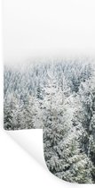 Muurstickers - Sticker Folie - Bos - Sneeuw - Winter - Seizoenen - Dennenboom - 80x160 cm - Plakfolie - Muurstickers Kinderkamer - Zelfklevend Behang - Zelfklevend behangpapier - Stickerfolie